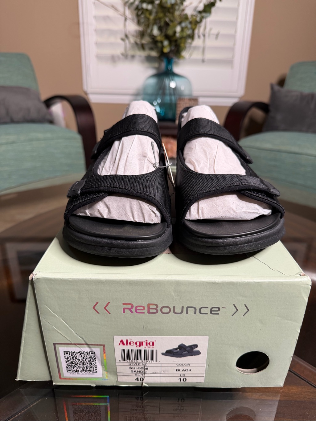 Alegria By Pg Lite Sandie Rebounce Comfort Sandals Black Sz 10 Nwt! — image 2 of 8